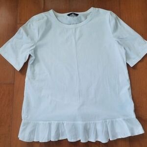 Supima cotton ruffled blouse, S